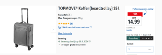 TOPMOVE® Koffer (boardtrolley) 35 l voor €14,99 in de Lidl webshop