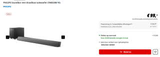 Philips Soundbar 2.1 TAB5308/10 voor €99 bij Mediamarkt