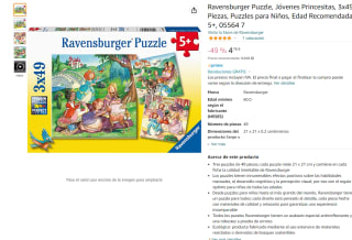 Puzzle Princesitas, 3x49 Piezas marca Raverburguer por 4,76€