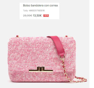 Bolso bandolera con correa Tuity por 13.5€