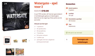 Watergate – spel voor 2 voor €10 bij White Goblin Games