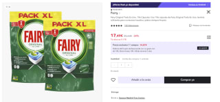 2 Packs de Cápsulas para lavavajillas Fairy Original 53 LV por 17.49€ (Cuenta Nueva 8.75€)