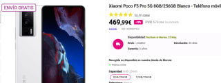 Móvil Xiaomi Poco F5 Pro 5G de 8GB/256GB por 469,99€
