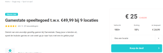 Gamestate speeltegoed t.w.v. €49,99 nu voor €25 via Tripper