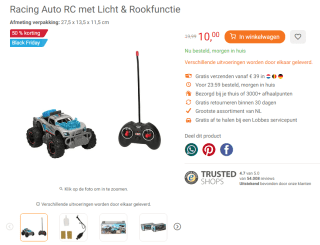 Racing Auto RC met Licht & Rookfunctie voor €10 bij Lobbes