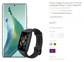 Honor Magic 5 Lite + Honor Band 6 a $5,999 en Suburbia