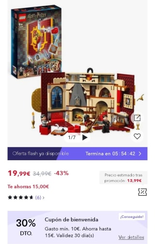LEGO Estandarte de la Casa Gryffindor por 13,99€.