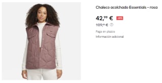 Chaleco acolchado para Mujer Nike Essentials por 42.99€