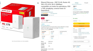 Router Inalámbrico 4G 300Mbps Blanco marca Mercusys modelo MB110-4G por 39,99€