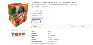 Dragon Ball Z Monster Box 2023 (291 Episodios) [DVD] por 118€