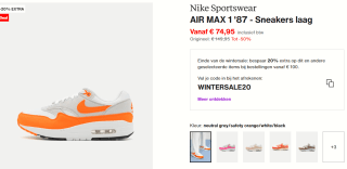 Nike Women's Air Max 1 Master "Magma Orange" voor €75 bij Zalando