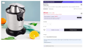 Exprimidor Eléctrico Juicer BIO - Potencia 300W - Capacidad 270 ml - Acero Inoxidable marca Prixton por 21,97€