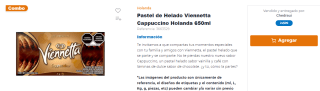 2 Pasteles de Helado Viennetta Cappuccino Holanda por $99 en Chedraui