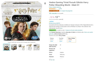Hasbro Gaming Trivial Pursuit: Edición Harry Potter Wizarding World por 13,73€