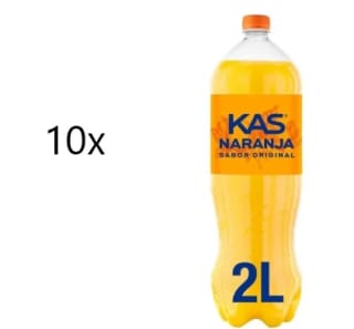 10x Kas naranja botella 2 l. por 10,90€