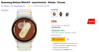 Samsung Galaxy Watch7 smartwatch 40mm cream voor €165 bij Bol