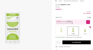 Schmidt vrouwendeodorant (Bergamot & Lime) voor €6,29