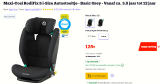 Maxi-Cosi Rodifix Pro I-Size Authentic Black voor €129 bij Bol.com