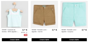 Ropa de niñ@s y mujer desde solo 0,50€ marca OKAIDI y calzado por 0,99€