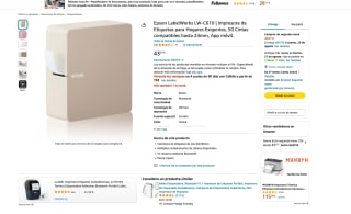 Impresora Epson LabelWorks LW-C610 de etiquetas 50 Cintas compatibles hasta 24mm por 43,07€