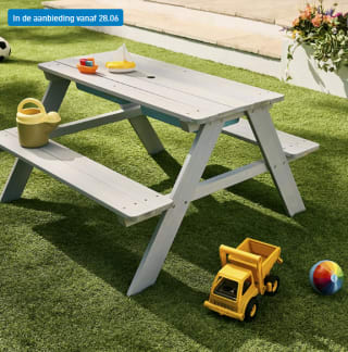Playland Bank met speeltafel (88x88x51cm) Incl. 2 speelbakken voor €39,99 bij de Aldi
