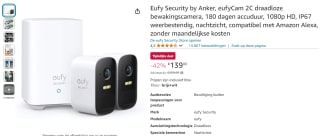 Eufycam 2C Duo Pack met Homebase 2 voor €139 via Amazon