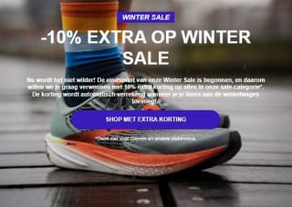 10% extra kassakorting op alle sale bij RunningXpert