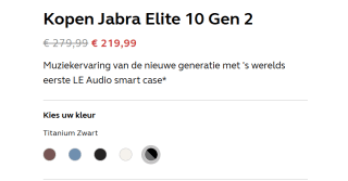 Jabra Elite 10 Gen 2 - Draadloze Oordopjes - Noise Cancelling voor €219,99 bij Jabra