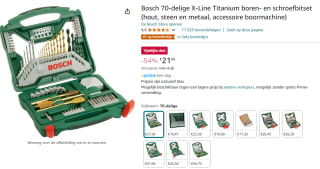 Bosch 70-delige X-Line Titanium boren- en schroefbitset voor €21,99 bij Amazon