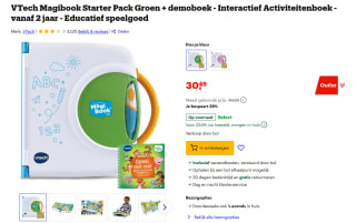 VTech Magibook Starter Pack Groen + demoboek voor €30,49 bij Bol.