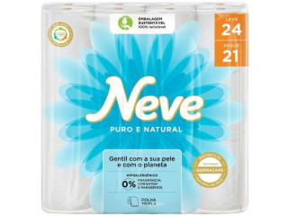 Papel Higiênico da Neve, modelo Folha Tripla Puro e Natural - R$ 33,60