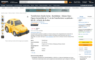 Transformers Studio Series Bumblebee Deluxe por 22,99€