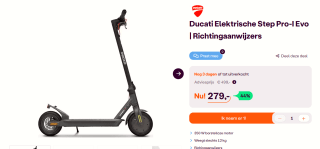 DUCATI Elektrische step Pro 1 Evo met knipperlichten voor €279 bij ibood
