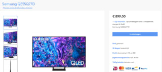 Samsung QE55Q77D QLED TV 4K (2024) voor €899 bij El-Vidas