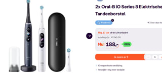Oral-B elektrische tandenborstel iO 8 Duo (Wit & Zwart) voor €188 bij Ibood