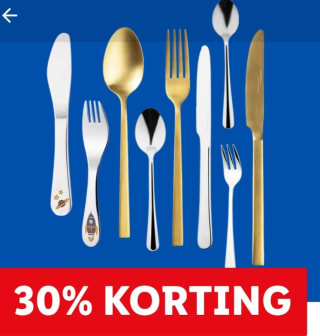 30% (extra) korting op diverse bestek in de Lidl webshop