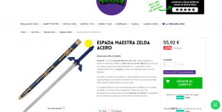 Réplica Espada Maestra Zelda acero por 55,92€