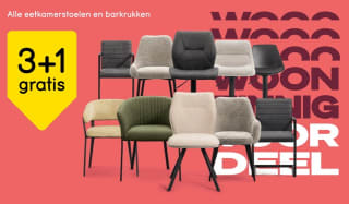 3+1 gratis op alle eetkamerstoelen en barkrukken bij Leen Bakker