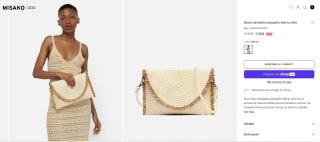 Bolso bandolera pequeño efecto rafia por 11€