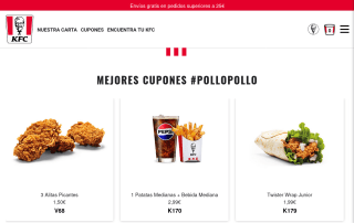 3 Alitas Picantes por 1,50€ en KFC