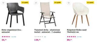 3+1 gratis op diverse tuinstoelen bij Leen Bakker