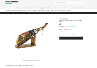 Jamon LEGADO IBERICO Cebo 100% ibérico pieza 6,5 kg por solo 119€