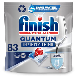 83 Pastillas Finish Powerball Quantum Infinity Shine, pastillas para el lavavajillas con protección del cristal por 10.61€