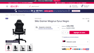Silla Gamer Magnus Tyrus Negro por $95.990