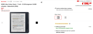KOBO Libra Colour Zwart - 7 inch - 32 GB voor €190,06 bij de MediaMarkt