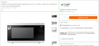 Horno de Microondas Samsung Solo por $1,999 | Home Depot