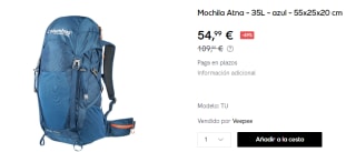 Mochila Columbus Atna de 35L por 54.99€