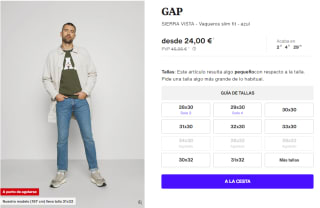 Vaqueros slim fit para Hombre GAP Sierra Vista por 24€
