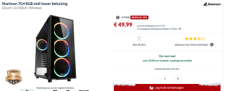 Sharkoon TG4 RGB midi tower PC-behuizing voor €49,99 bij Alternate