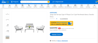 Juego Set Terraza Capri 4 Piezas por $269.990